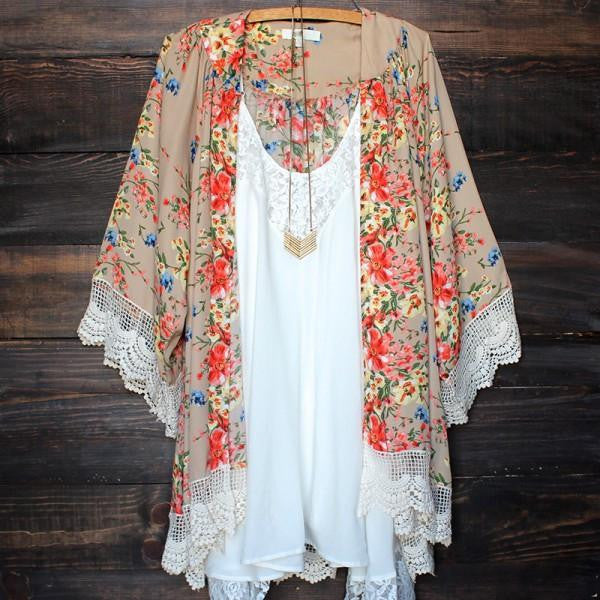 Women Vintage Floral Loose Shawl Kimono Cardigan Boho Chiffon Coat Jacket Blouse