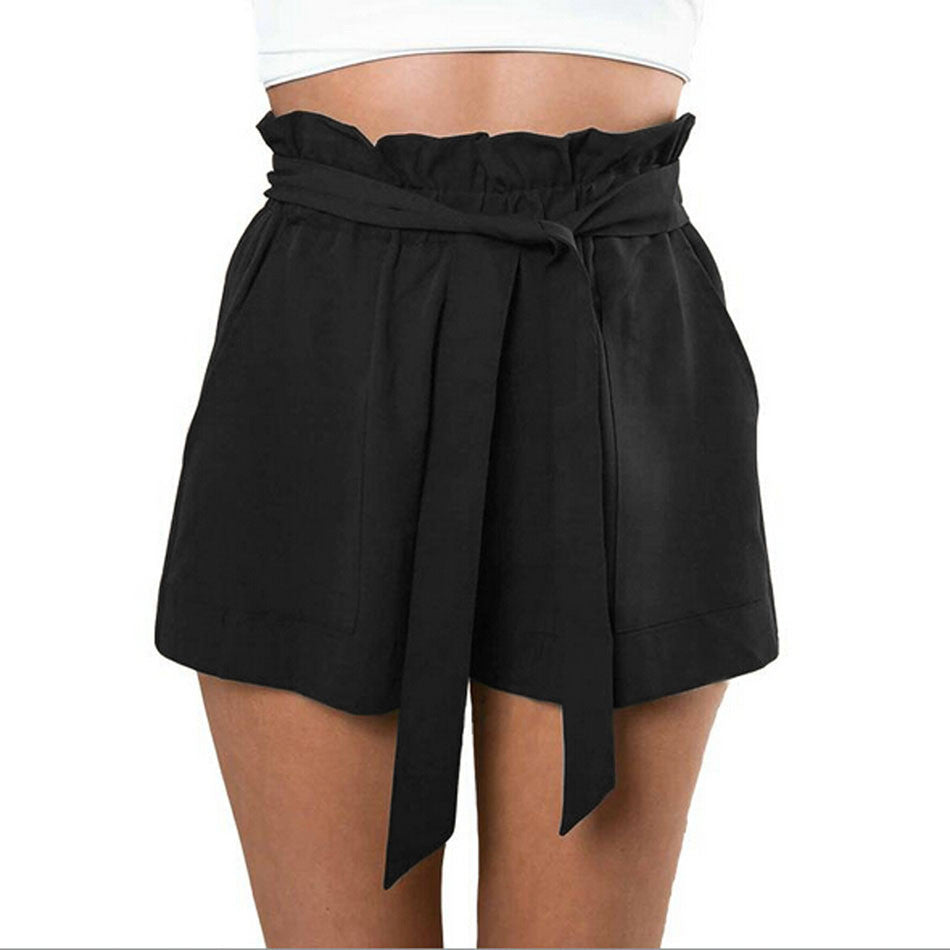 Online discount shop Australia - Fashion Women Casual Shorts Design Patchwork Plus Size High Waist Shorts Loose Fashionable Shorts female With Belt