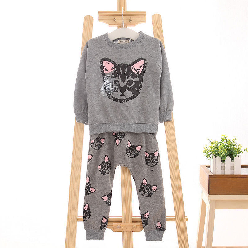 Children Girl clothes sets long sleeve sweatshirt and Pants Kids Outfits sport suit 2-7years - CelebritystyleFashion.com.au online clothing shop australia