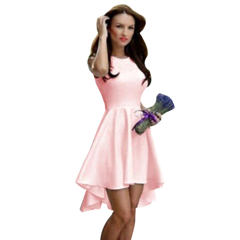 Fashion Summer Dresses O-neck Women Dress A Line Sleeveless Dress For Women Office Wear Vestidos Female LJ3265C