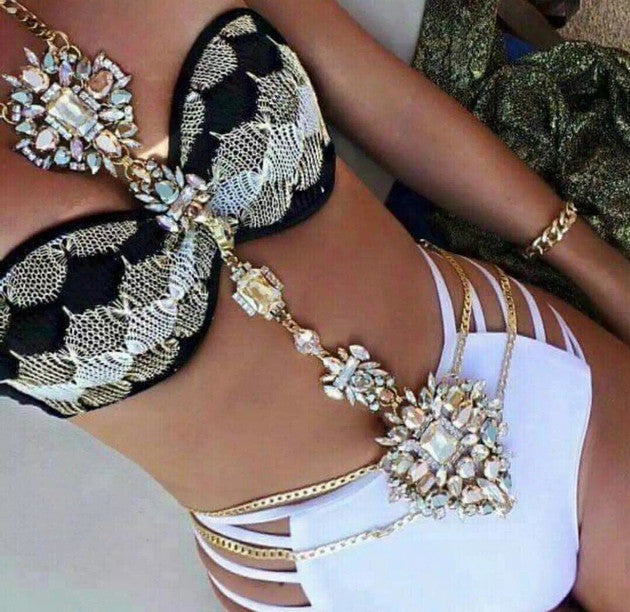 ZA Long Body Chain DIY Handmade Luxury Blue Red Gem Fashion Crystal Necklace Pendant Set Statement Vacation