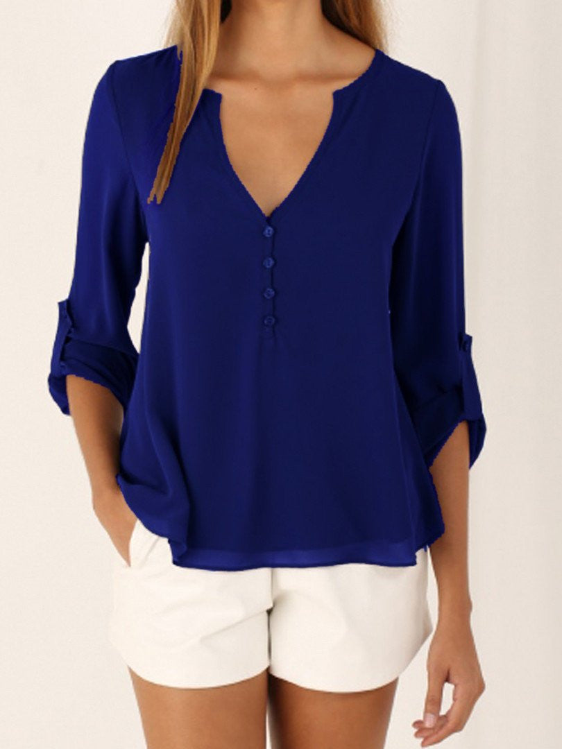 Women Casual Slim Long Sleeve Chiffon Blouse Women Clothes Lady Shirts Tops Plus Size S-5XL FB1003