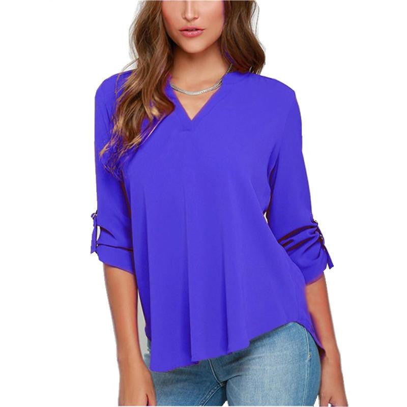 Women Chiffon Blouse Pluse Size Vetement Vintage Office Ladies Tops 5XL Clothes