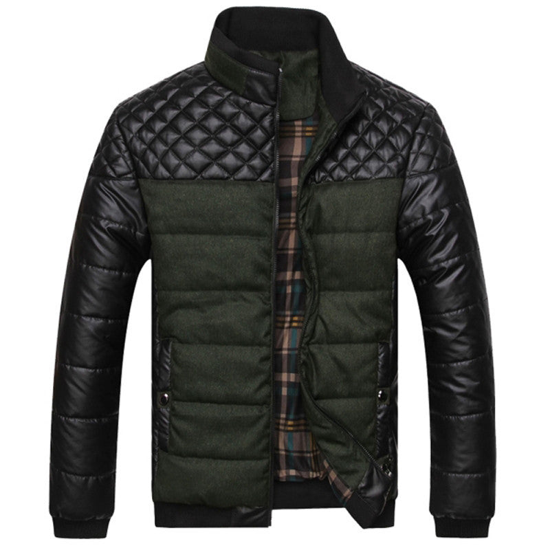 Classic Brand Men Fashion Warm Jackets Plus Size L-4XL Patchwork Plaid Design Young Man Casaul Coats, EDA0116