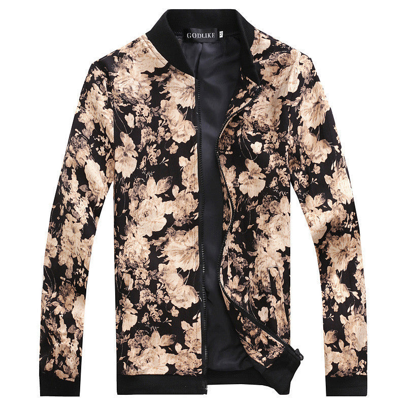 Online discount shop Australia - Men's Slim jacquard jacket coat fashion leisure wild cardigan stylish floral jacket men