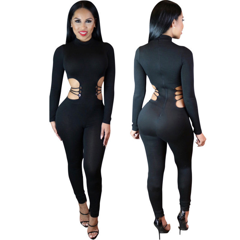 Rivet Straps Playsuit Bodysuit - CELEBRITYSTYLEFASHION.COM.AU - 1