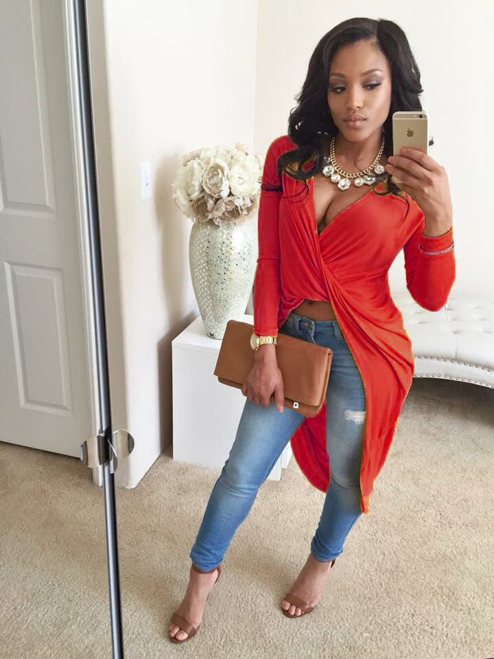 Deep V Neck Long Asymmetrical Party Tshirt Dress - CELEBRITYSTYLEFASHION.COM.AU - 5