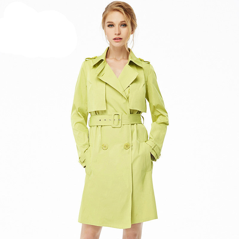 Online discount shop Australia - Naked Zebra Woman Clothing Solid Color Long-Sleeved Lady Lacing Long Windbreak Waist Slimming Women Pockets Trench Coats