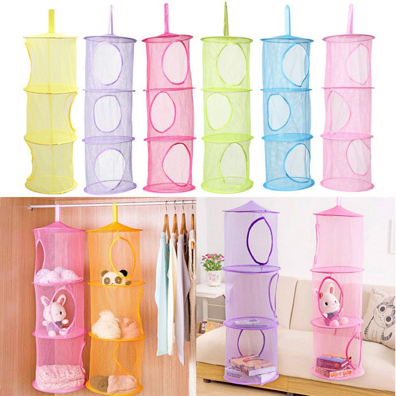 Online discount shop Australia - 3 Shelf Hanging Storage Net Kids Toy Organizer Bag Bedroom Wall Door Closet Organizers Basket for Toys