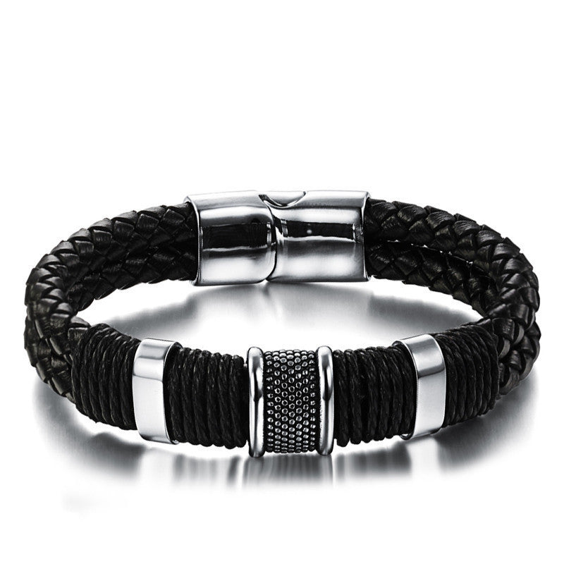 new fashion fine jewelry tide men leather titanium steel bracelets male Vintage bracelet personality gifts MPH891 - CelebritystyleFashion.com.au online clothing shop australia