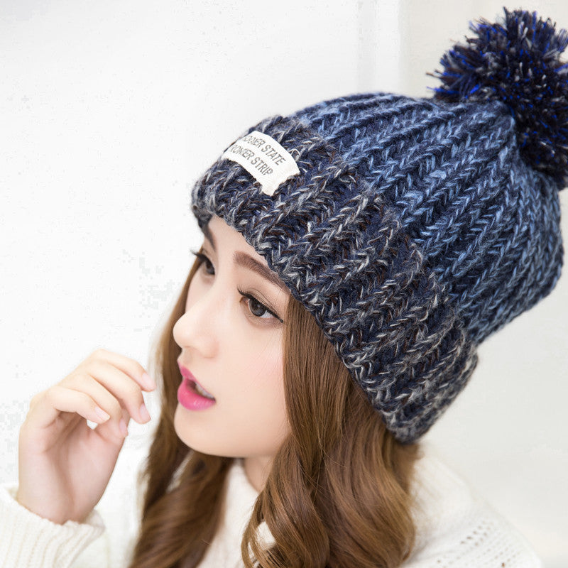Fashion Woman's Warm Woolen Winter Hats Knitted Fur Cap For Woman Sooner State Letter Skullies & Beanies 6 Color Gorros - CelebritystyleFashion.com.au online clothing shop australia