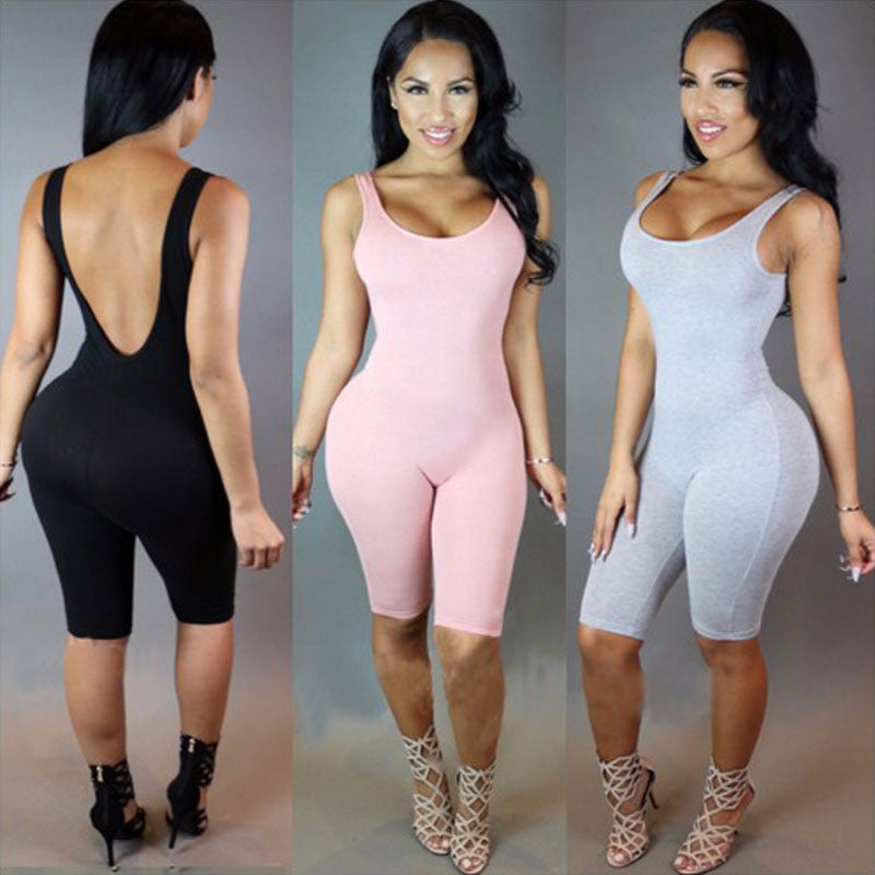 Rompers Womens Jumpsuit Overalls Bodysuit Skinny Sleeveless Backless Bodycon Jumpsuit Women Playsuit