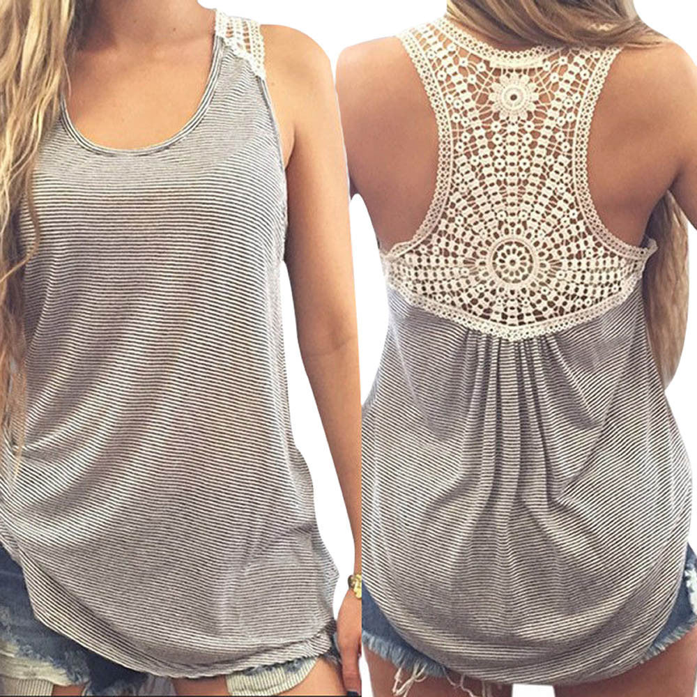 Online discount shop Australia - Large size t shirt women  Lace Vest Top comfortable female students t-shirt Female Tank Tops T-Shirt S~XXXL TONSEE