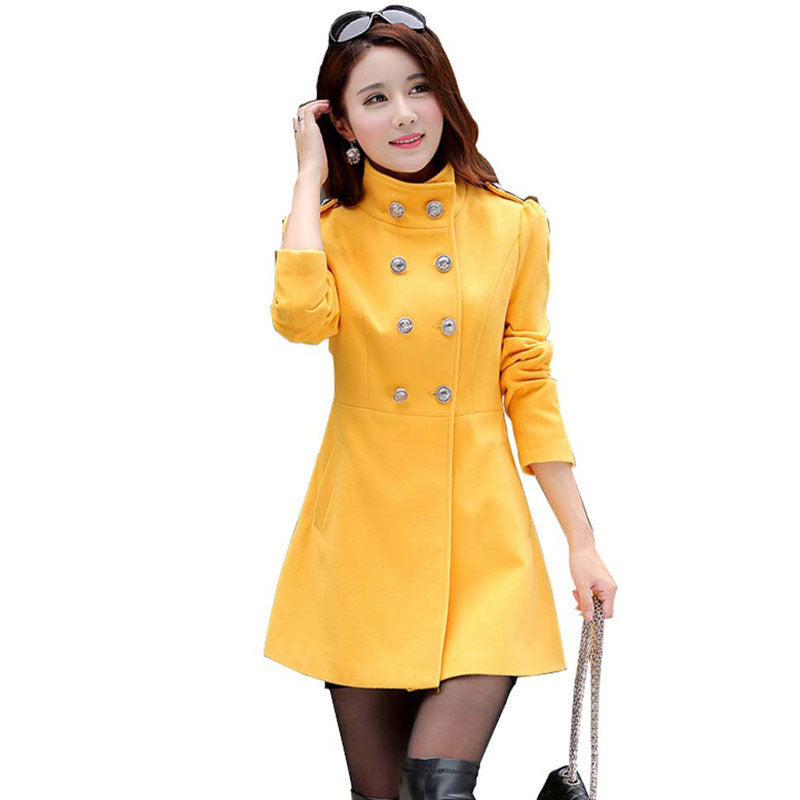 Online discount shop Australia - Fashion Trench Coat Women New Stand-Collar Cashmere  Coat Woman Slim Outerwear Casaco AE-ME-110