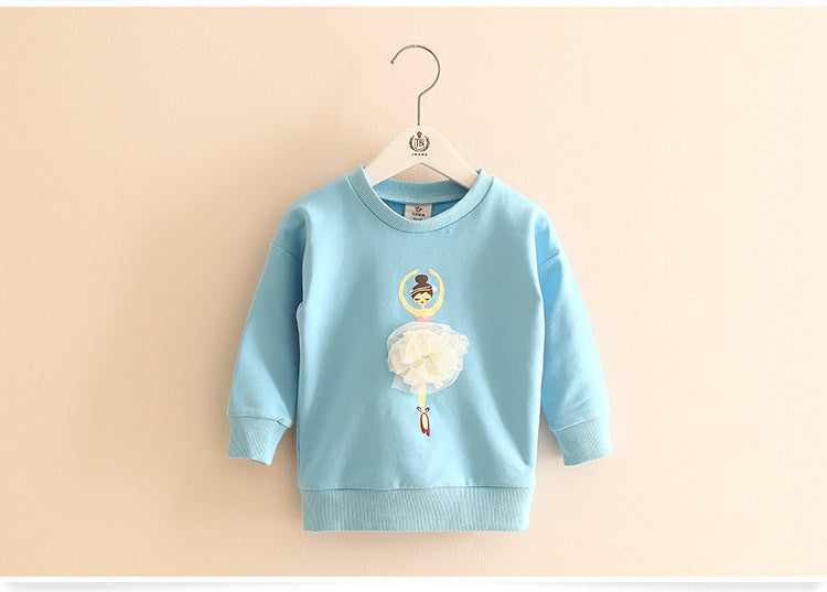 Ballet Girl Pattern Girls Sweatshirts New Spring/Autumn 6 Candy Colors Casual Long Sleeve Cotton Kids Clothes Children Tops - CelebritystyleFashion.com.au online clothing shop australia