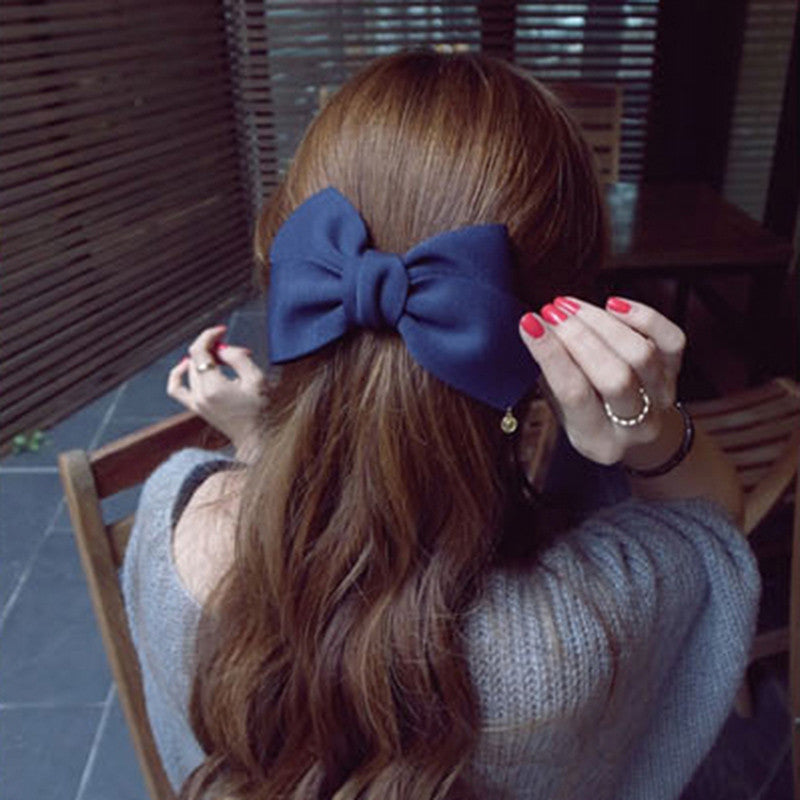 Online discount shop Australia - Big Solid Cloth Bows Hair Clips Hairpins Hair Accessories for Women Girl Wedding Hair Jewelry