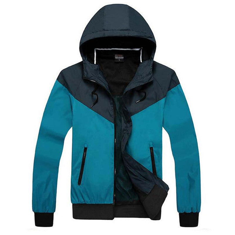Online discount shop Australia - Men's Jacket Causal Slim Patchwork Thin With Hooded Sunscreen