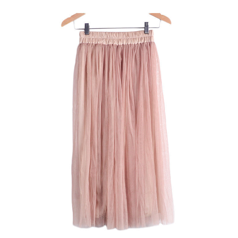 Skirt Ladies Elegant Casual High Waist Pleated Skirt Long Tulle Skirts Straight Skirts Solid Mesh Skater Skirt WAIBO BEAR - CelebritystyleFashion.com.au online clothing shop australia