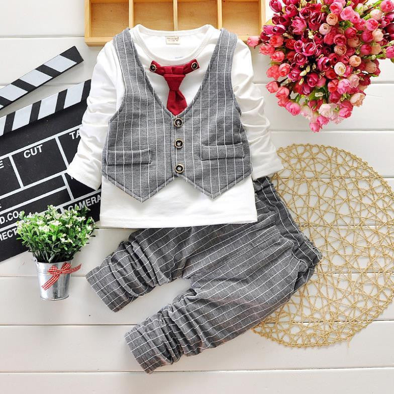 Fashion Baby Boy Clothes Sets Gentleman Suit Toddler Boys Clothing Set Long Sleeve Kids Boy Clothing Set Christmas Outfits - CelebritystyleFashion.com.au online clothing shop australia