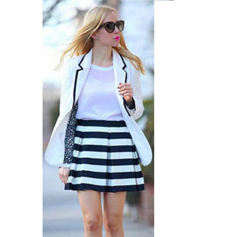 skirts womens Casual Striped Short Skirt Elastic waist A-Line Plus Size Print Mini Fashion 22