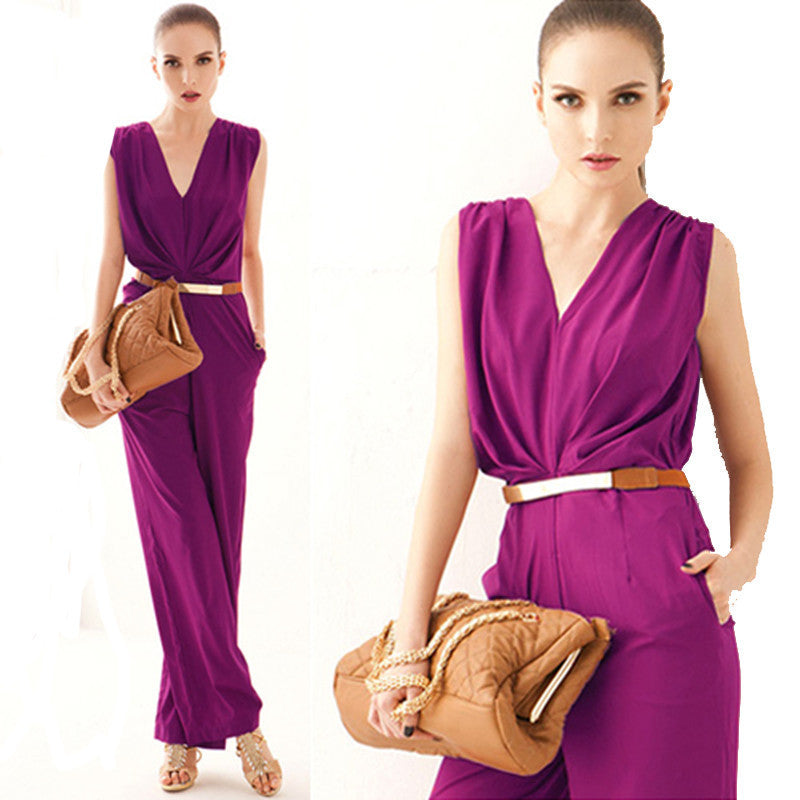 Fashion Overall Elegant Plus Size Waist Jumpsuits & Rompers pants For Women coveralls