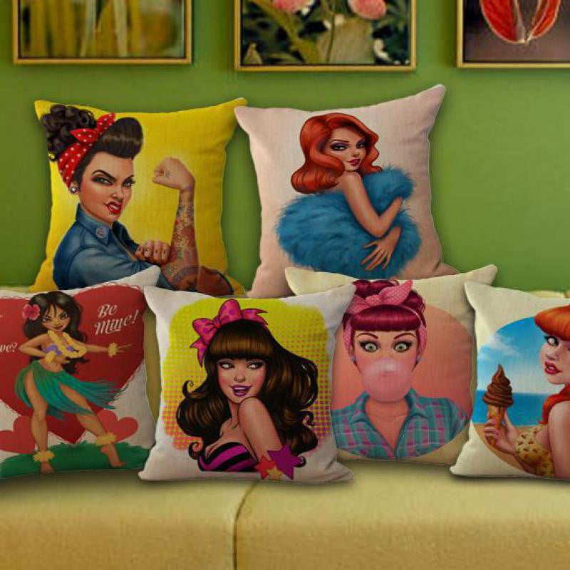 Super Creative American Cartoon Fashion Girl Pillow For Sofa / Car Cushion Home Decorate Pillows Cushions