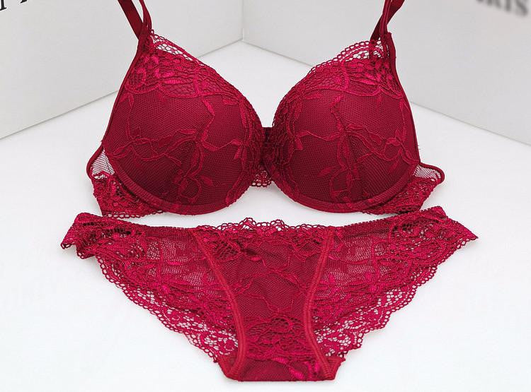 Online discount shop Australia - New Allura Red Brand Underwear Women Sexy Seamless lace Bra Sets Fashion Push Up Bra Support