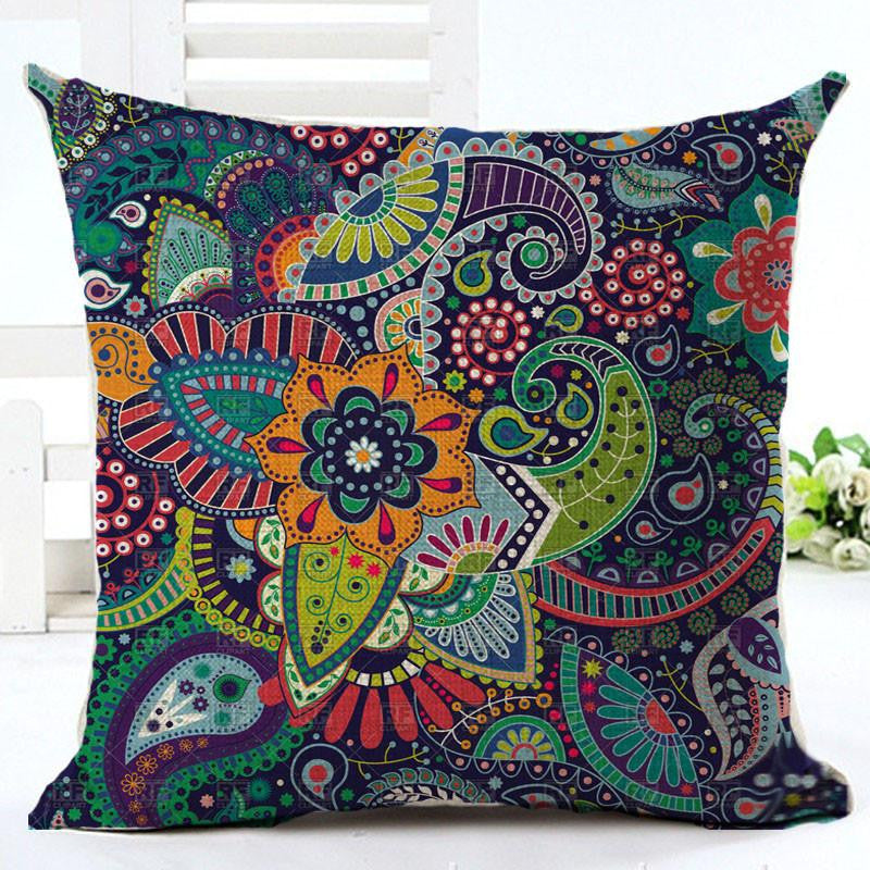 Woven Linen Geometric Cushion Cover Sofa Car Home Decorative Throw Paisley Style SIZE 45*45