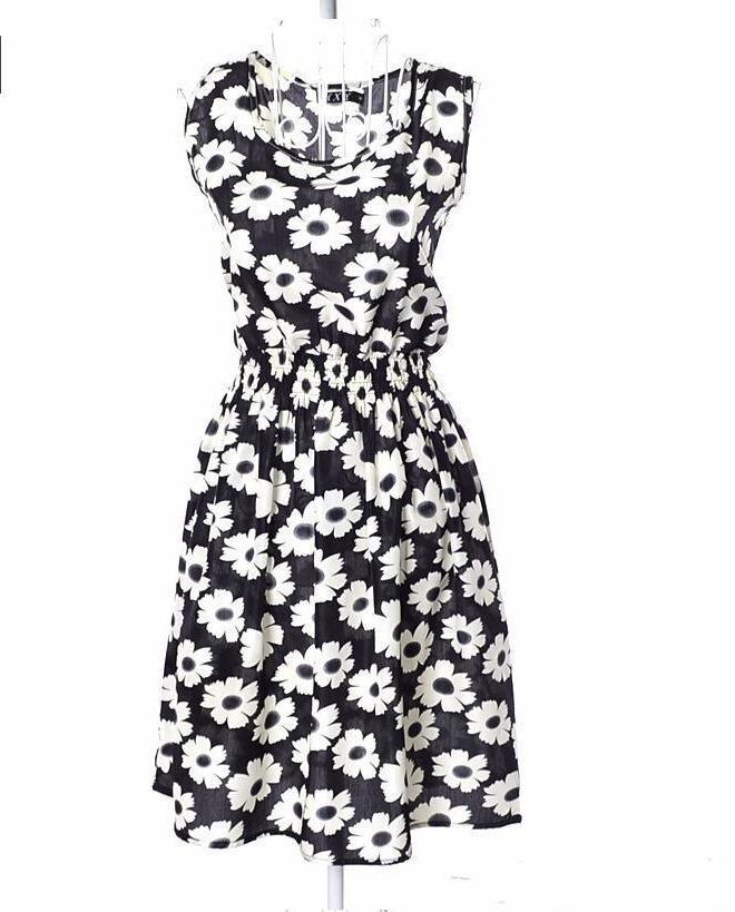 Women Summer Low V-Neck Dress Long Sleeve Floral Mini Dress Retail/