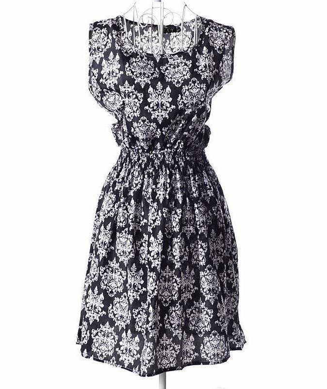Women Summer Low V-Neck Dress Long Sleeve Floral Mini Dress Retail/
