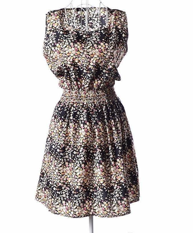 Women Summer Low V-Neck Dress Long Sleeve Floral Mini Dress Retail/