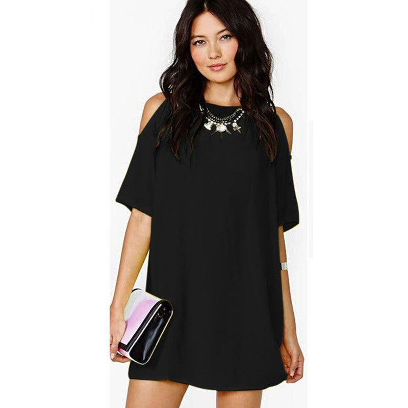 Womens Summer Dresses Summer Short Sleeve Chiffon dress Loose Off Shoulder 3XL Casual Women Dress Plus Size - CelebritystyleFashion.com.au online clothing shop australia