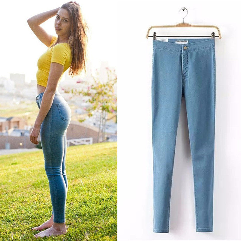 Online discount shop Australia - Fashion Pencil Jeans Woman Casual Denim Stretch Skinny Jeans Vintage High Waist Jeans Women Black Blue Plus Size