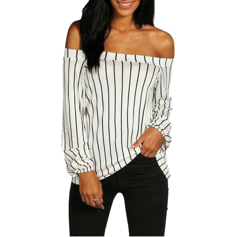 T Shirt Women Fashio Off Shoulder Tops Long Sleeve Shirts Casual T Shirt Women T Shirt