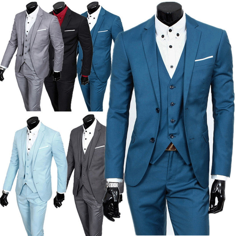Online discount shop Australia - boutique men suit sets / Men's two button Blazers suit+vest+jacket pants