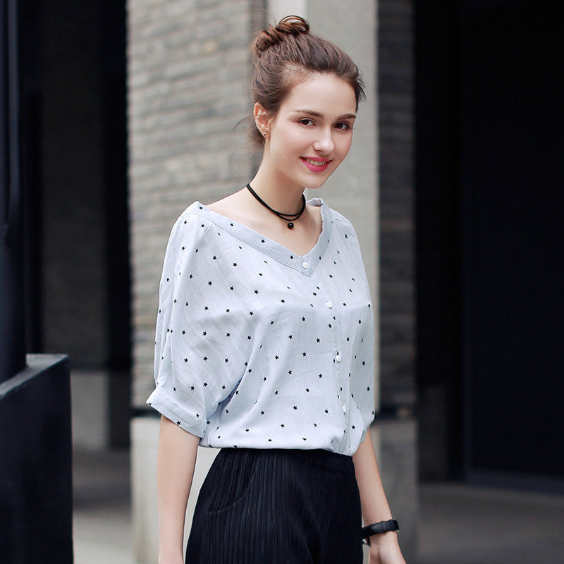 Online discount shop Australia - New Arrival Fashion Women Shirt Kawaii Half Sleeve Slash Neck Harajuku  Women Top Tees Women's Blouses