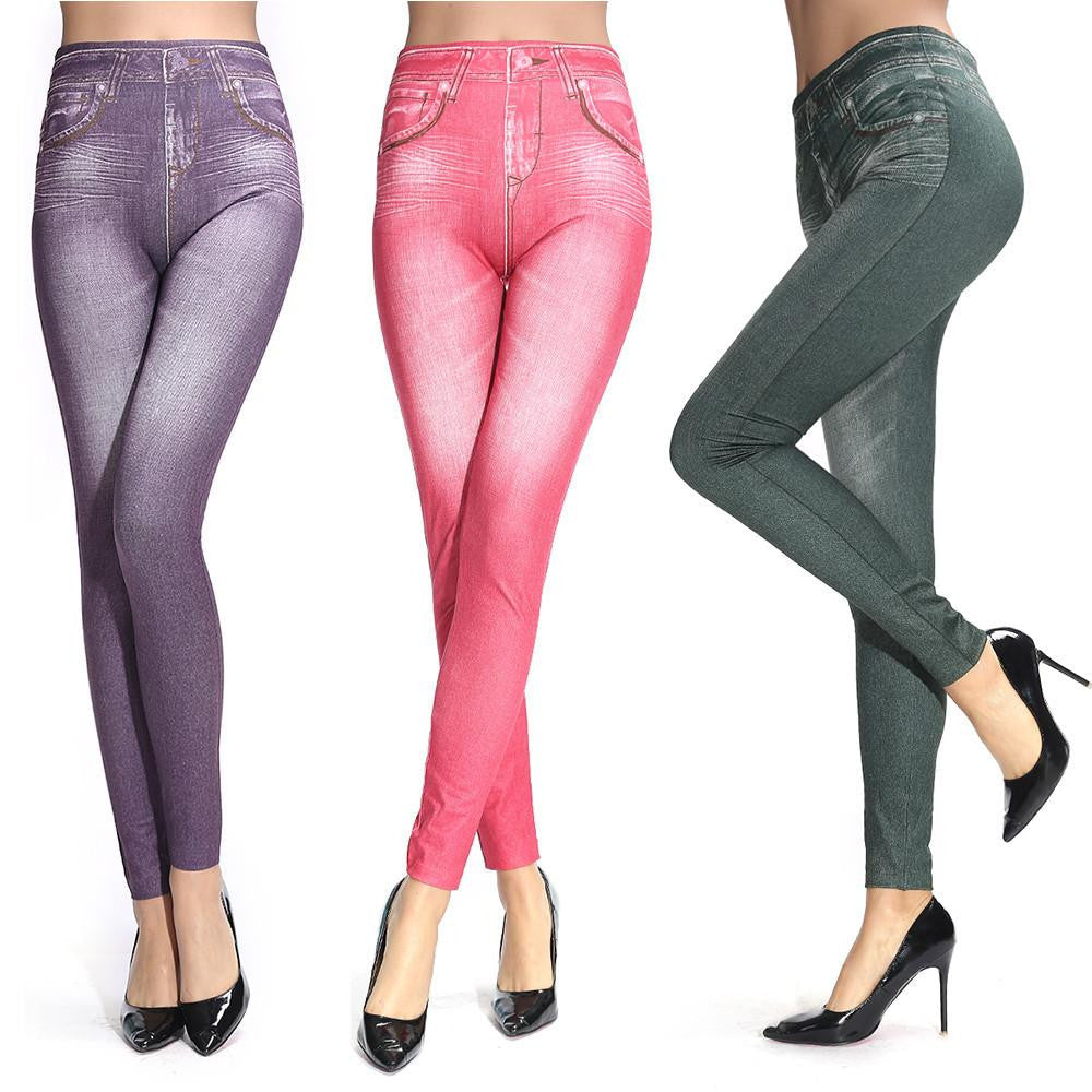 Women Leggings Slim Ladies Jeggings Black Blue Pants Leggins Jeans Fashion Slim Pencil Trousers