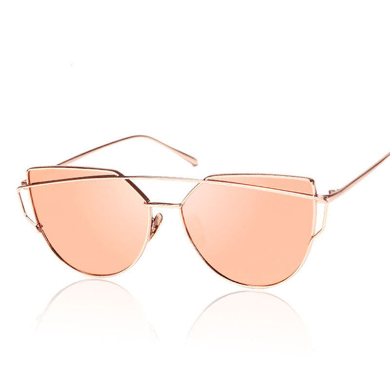 Online discount shop Australia - Cat Eye Sunglasses Women Vintage Fashion Rose Gold Mirror Sun Glasses Unique Flat Ladies Sunglasses Oculos UV400