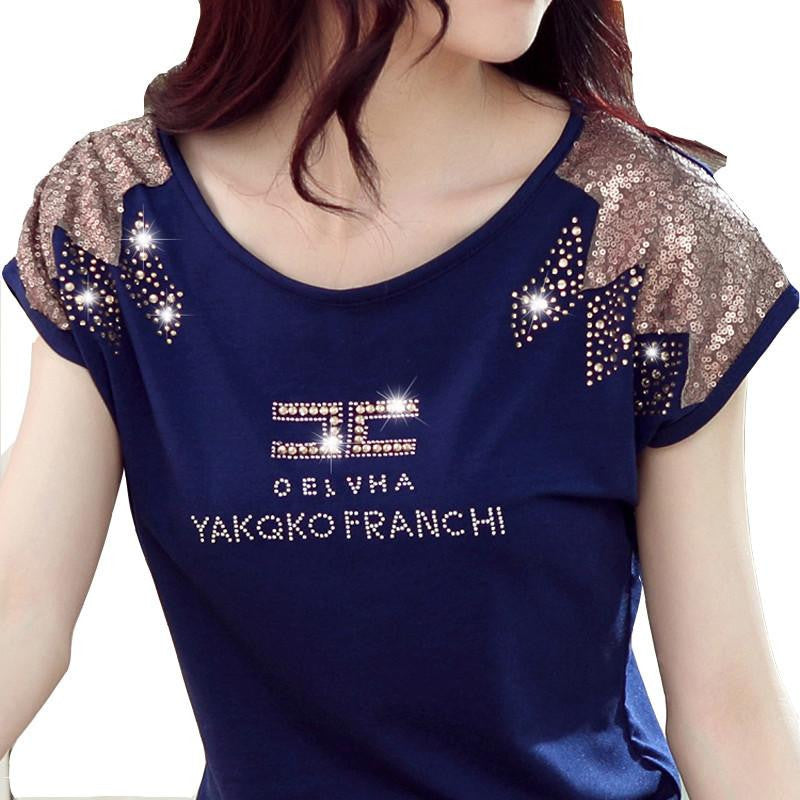 women round neck Y tops kawaii tee style plus size korean 3D cotton tshirt