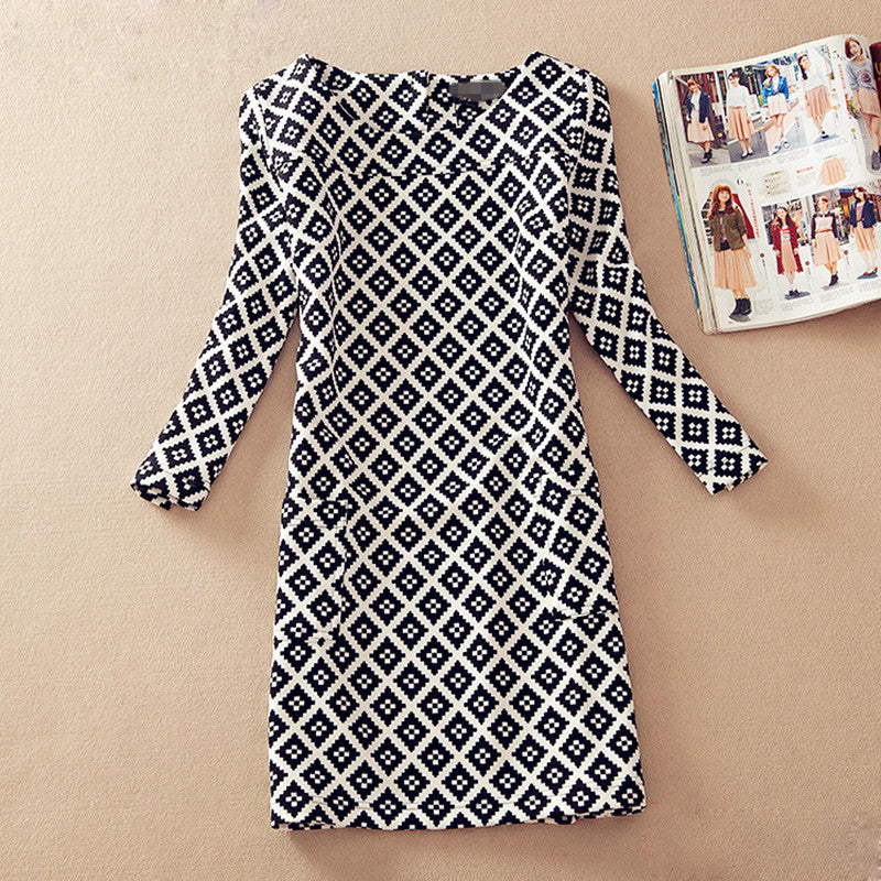 Online discount shop Australia - Floral Vintage Women Dress Autumn Spring Casual Female Pocket Long Sleeve Dresses Plus size Dress vestidos longos robe