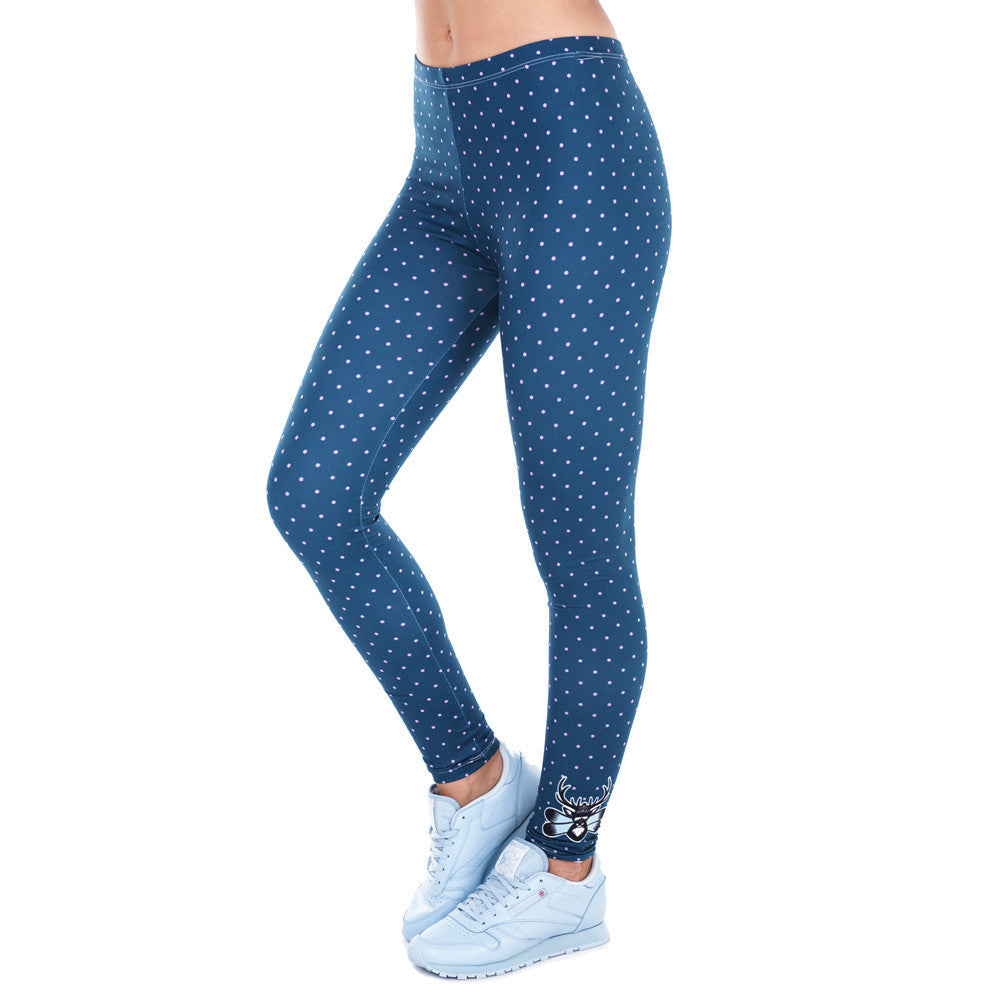 Printed Women ride Deer Dots Legging High Waist Legins Elastic Silm Fit Women Pants Leggings