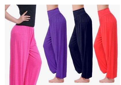 Online discount shop Australia - Cotton High Waist Stretch Women Harem Pants S port Pants Flare Pant Dance Club Boho Wide Leg Loose Long Trousers Bloomers Pants