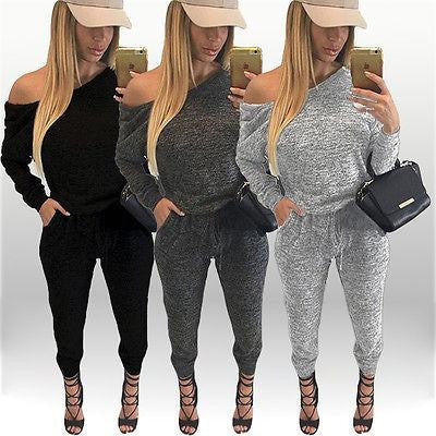 Women Long Sleeve Bodysuit Bodycon Jumpsuit Romper Pants Playsuit Clubwear