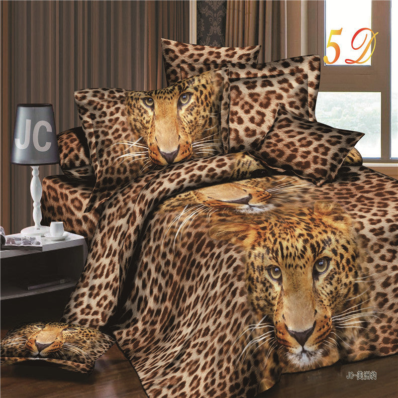 Online discount shop Australia - New Arrival 3d Bedding Sets Leopard Printed Queen Size 4Pcs Bedclothes Pillowcases Bed Sheet Duvet Cover Set.