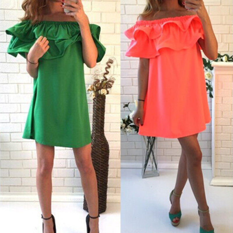 Online discount shop Australia - Fashion summer dresses off shoulder sexy women dress summer style new arrival beach dress casual dresses