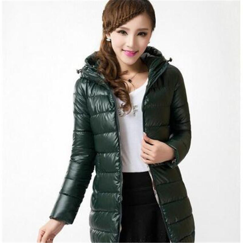 Womens Coat Style Cotton Down jacket Leisure Large size Hooded Jacket Fashion Slim Ladies Coat