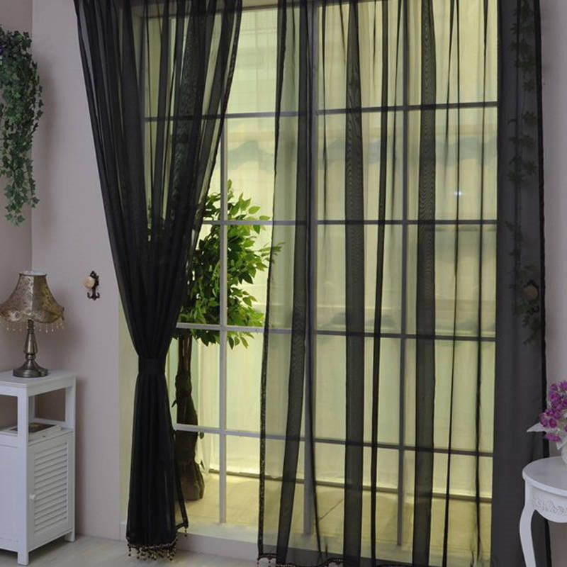 Online discount shop Australia - Fashion Colorful Solid Floral Tulle Voile Door Window Curtain Drape Panel Valances Scarf Divider New