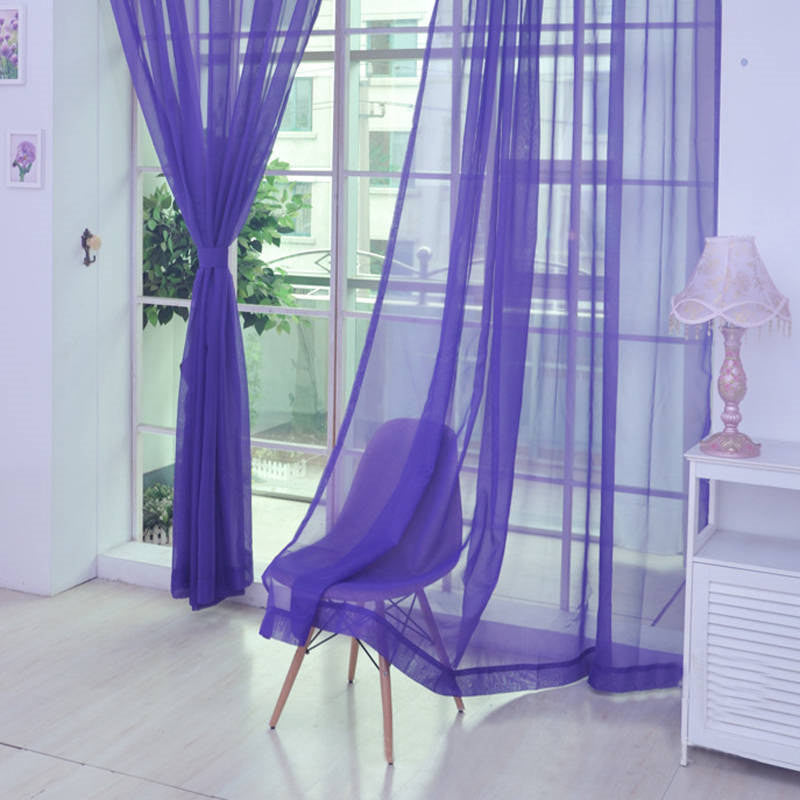 Online discount shop Australia - Fashion Colorful Solid Floral Tulle Voile Door Window Curtain Drape Panel Valances Scarf Divider New