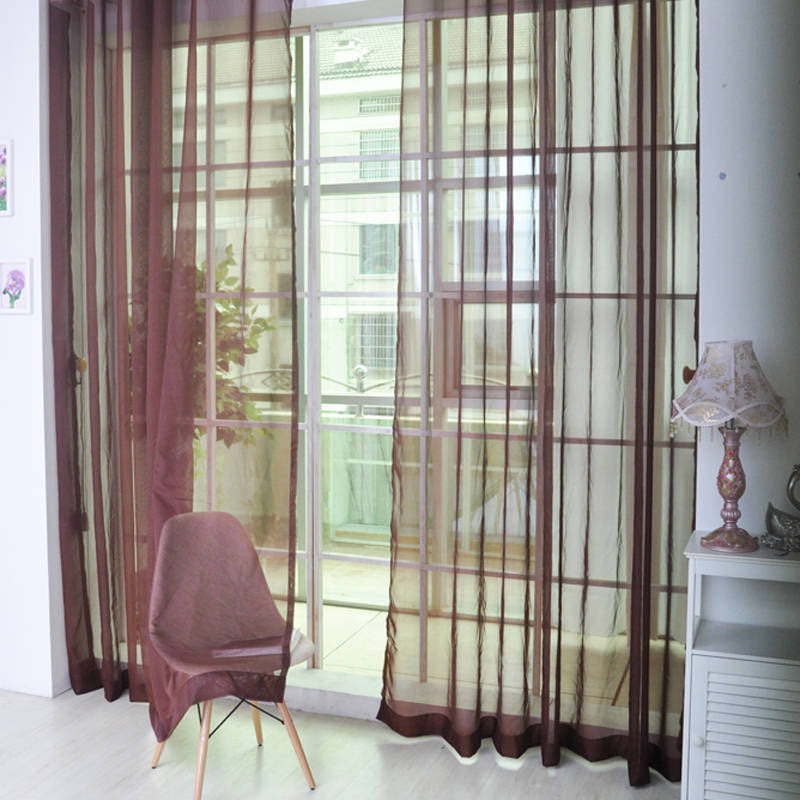 Online discount shop Australia - Fashion Colorful Solid Floral Tulle Voile Door Window Curtain Drape Panel Valances Scarf Divider New