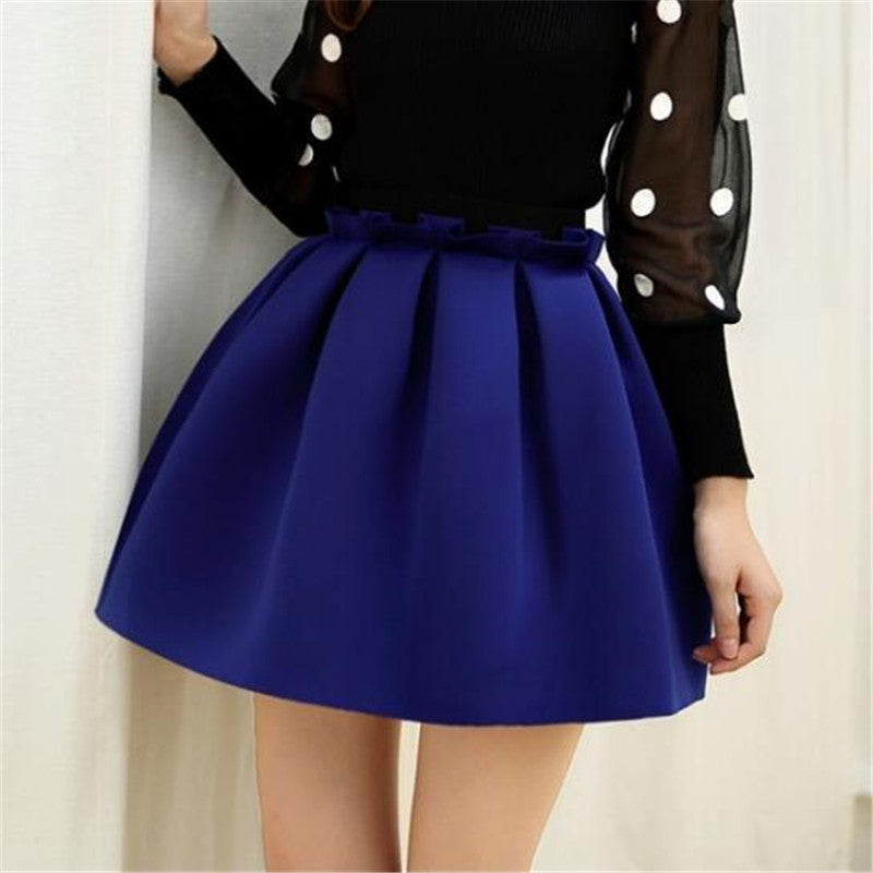 Online discount shop Australia - Neoprene new space cotton elastic force high waist skirts pleated skirt women tutu skirt casual
